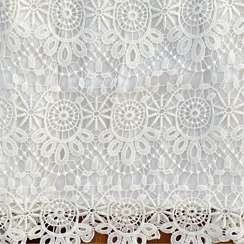 Hollister Co. High Neck Cut Out Back Crochet Lace White Dress Women's Size XS - Picture 8 of 14